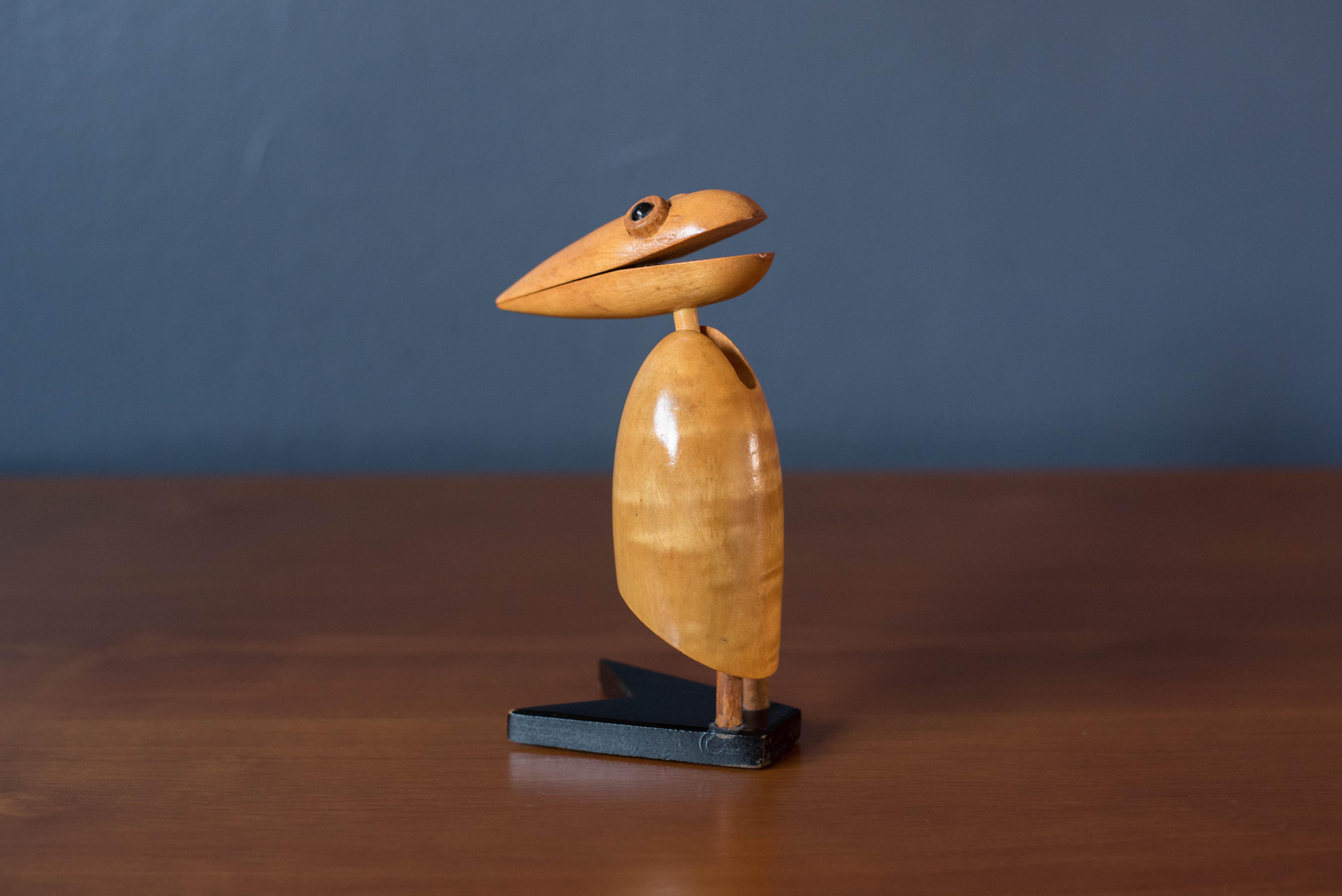 Vintage Wooden Dodo Bird Toy Sculpture Paper Holder 3