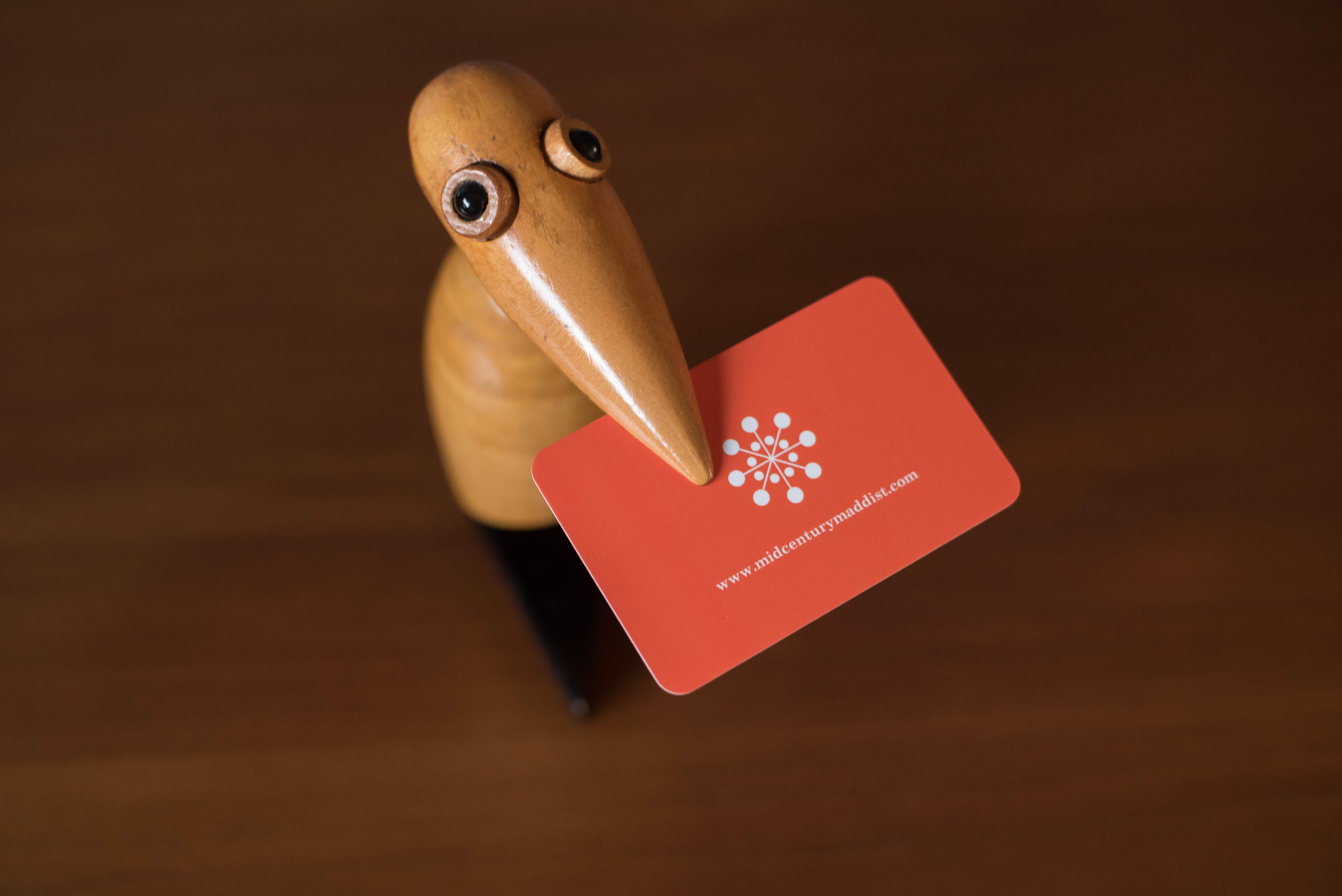 Japanese Vintage Wooden Dodo Bird Toy Sculpture Paper Holder