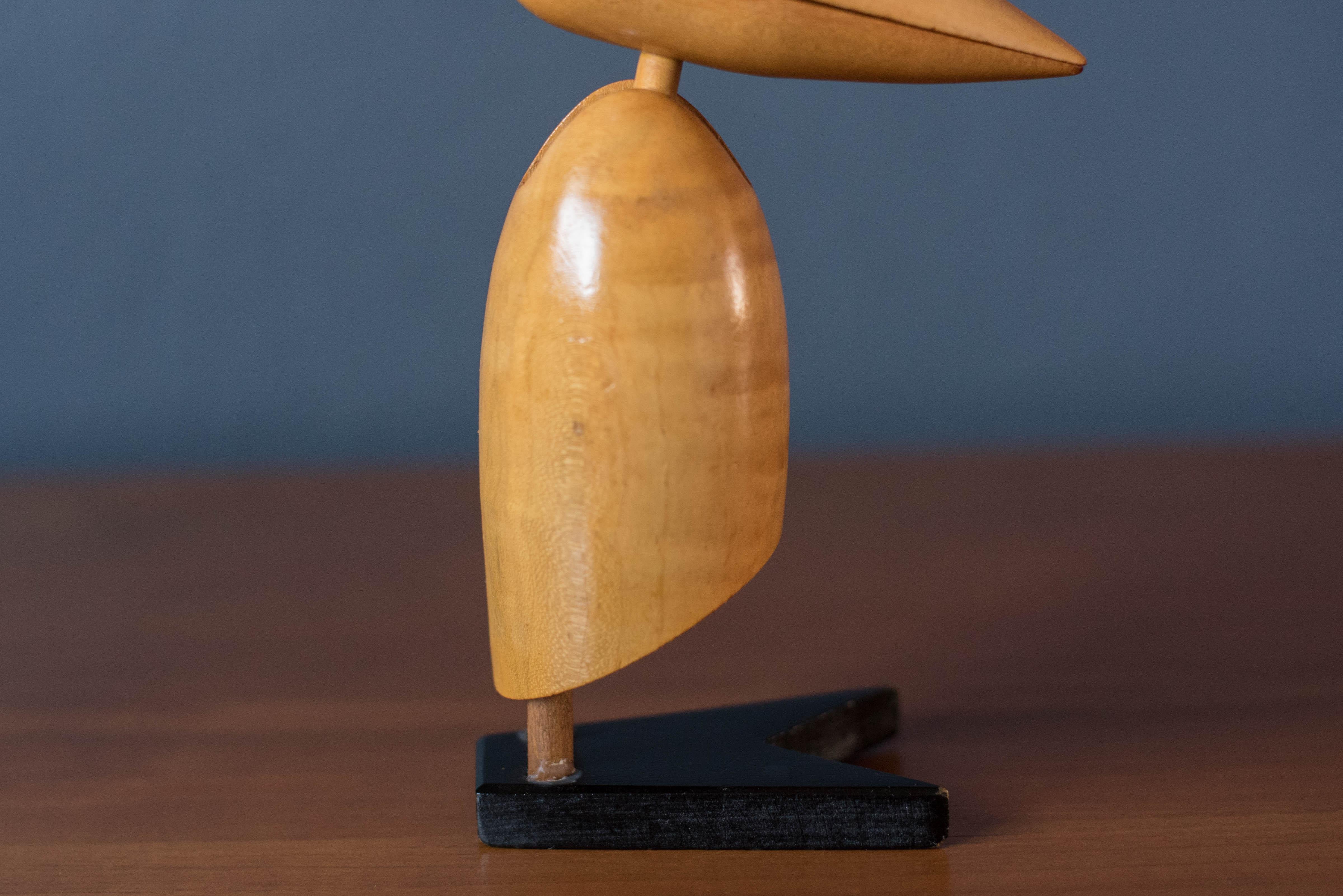 Mid-20th Century Vintage Wooden Dodo Bird Toy Sculpture Paper Holder