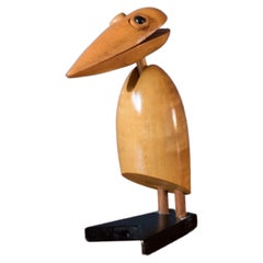 Vintage Wooden Dodo Bird Toy Sculpture Paper Holder
