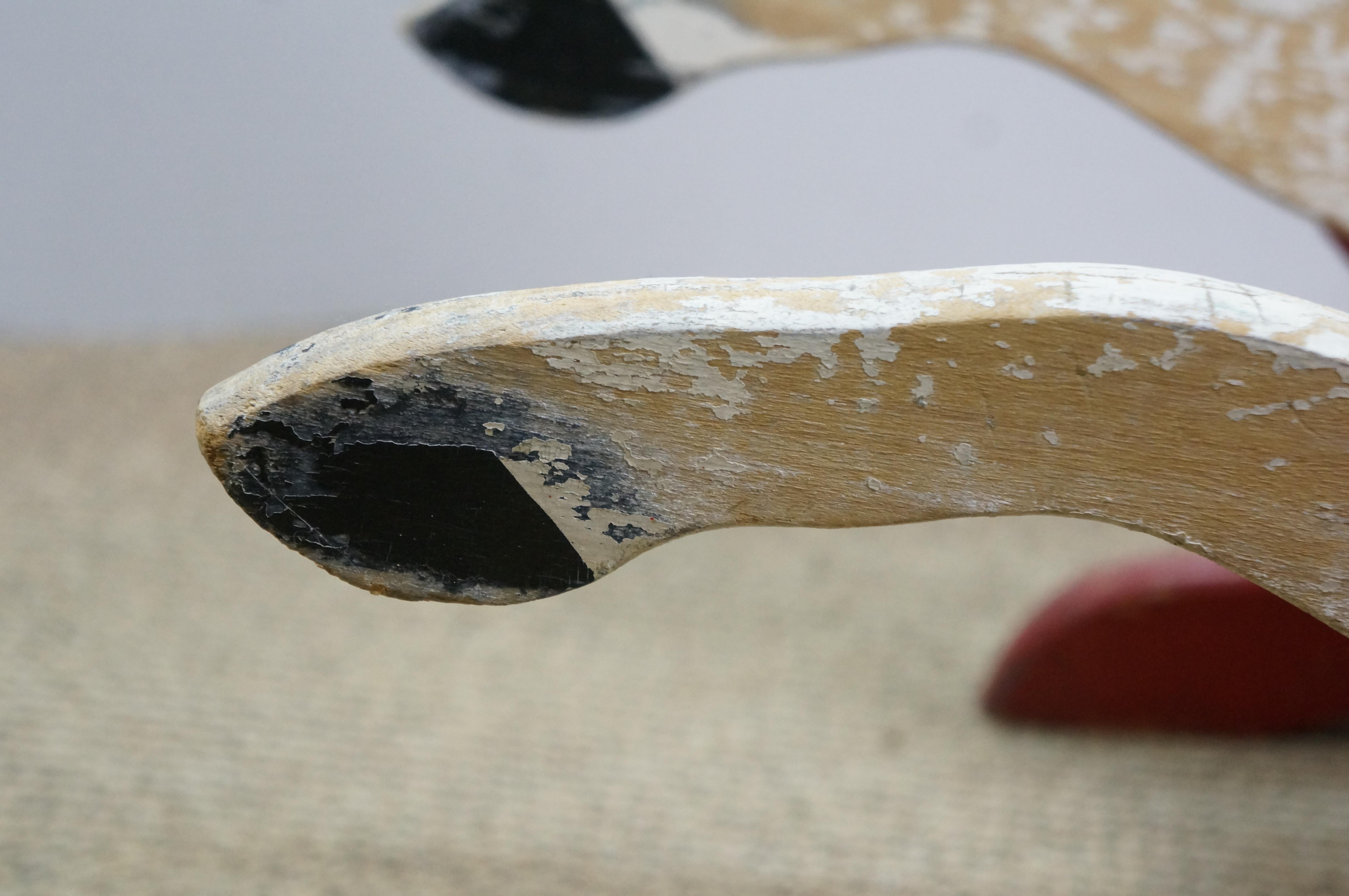 Cheval à bascule double en bois vintage pour enfants 39