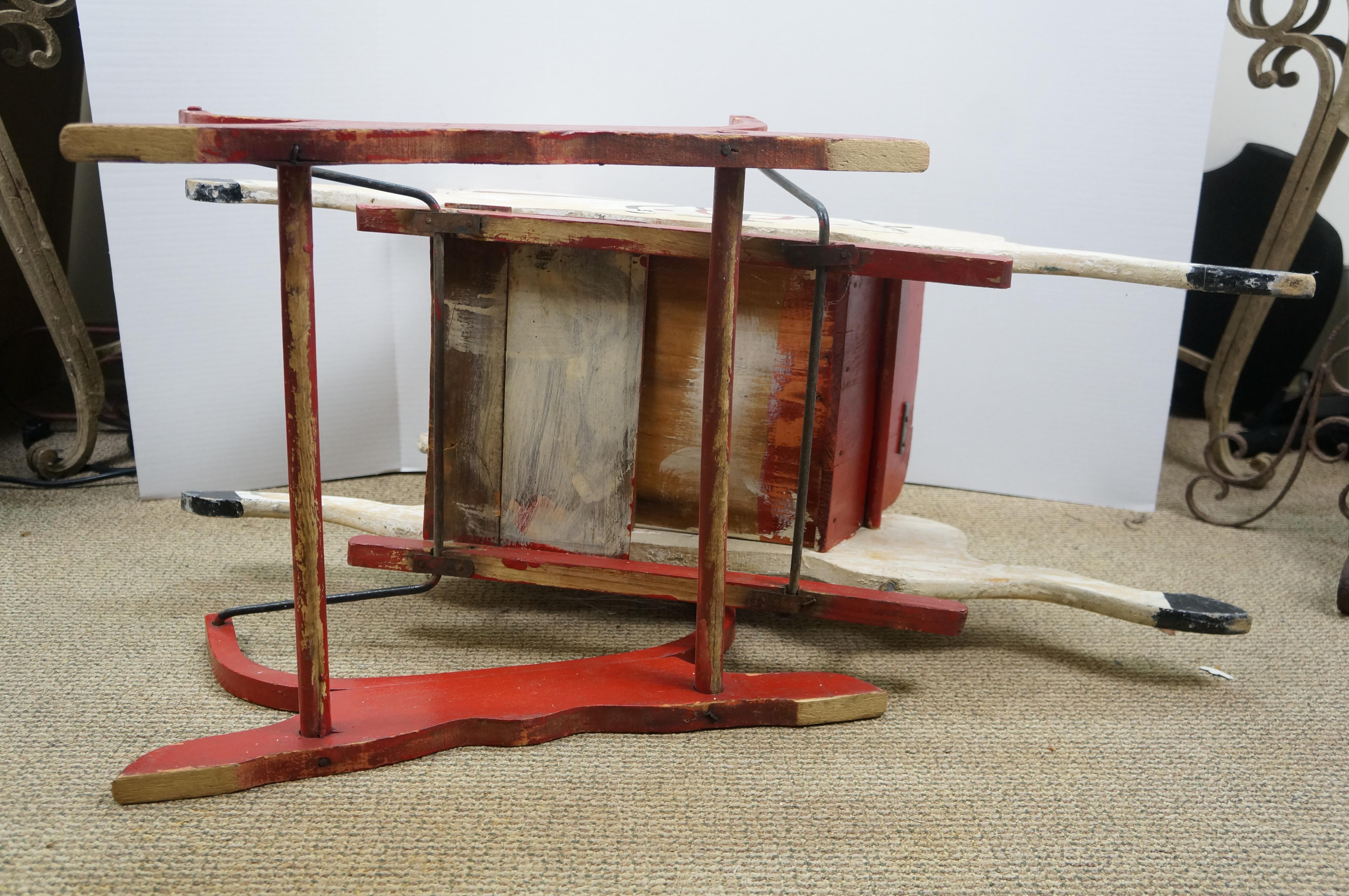 Cheval à bascule double en bois vintage pour enfants 39