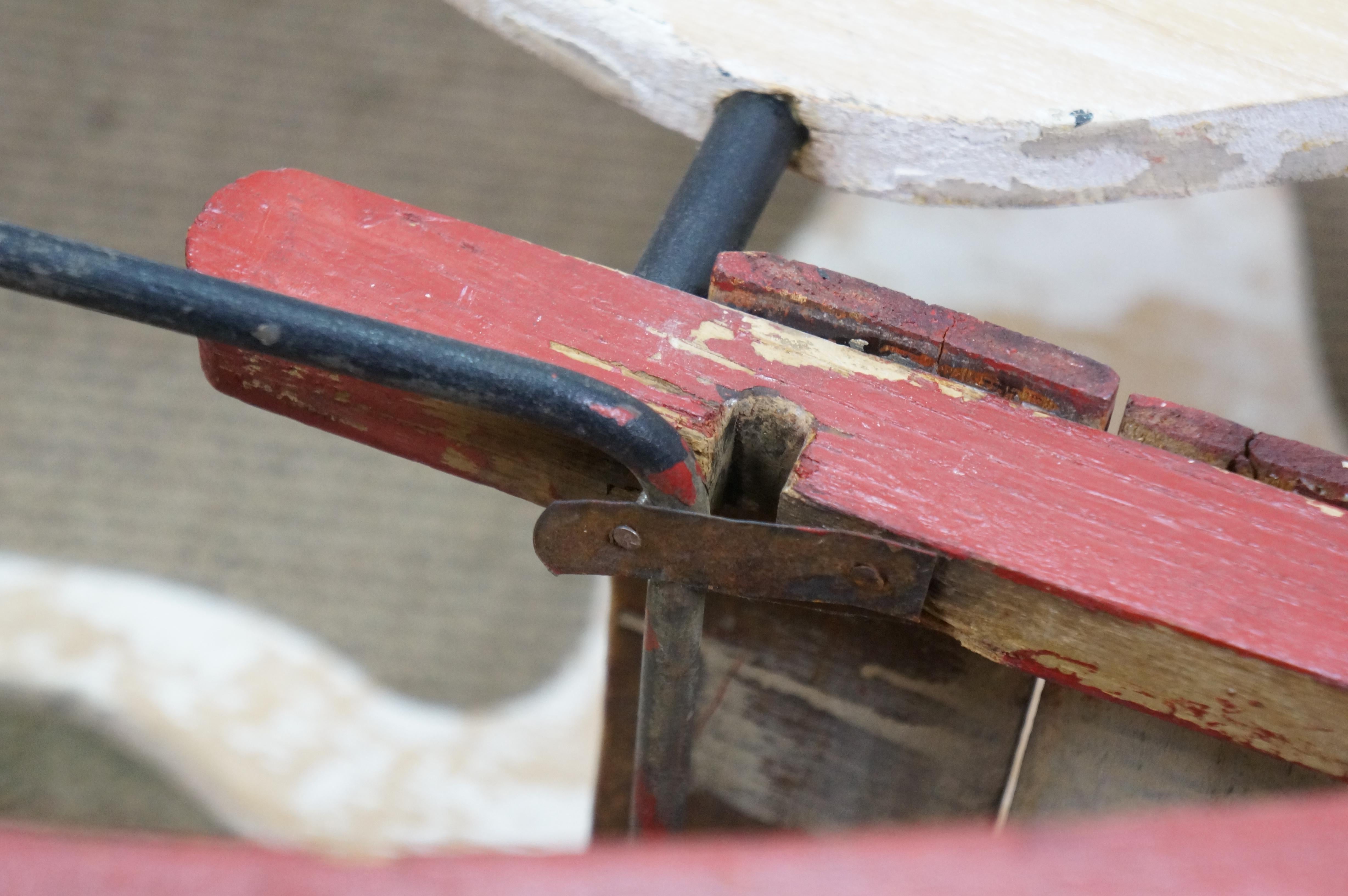 Cheval à bascule double en bois vintage pour enfants 39