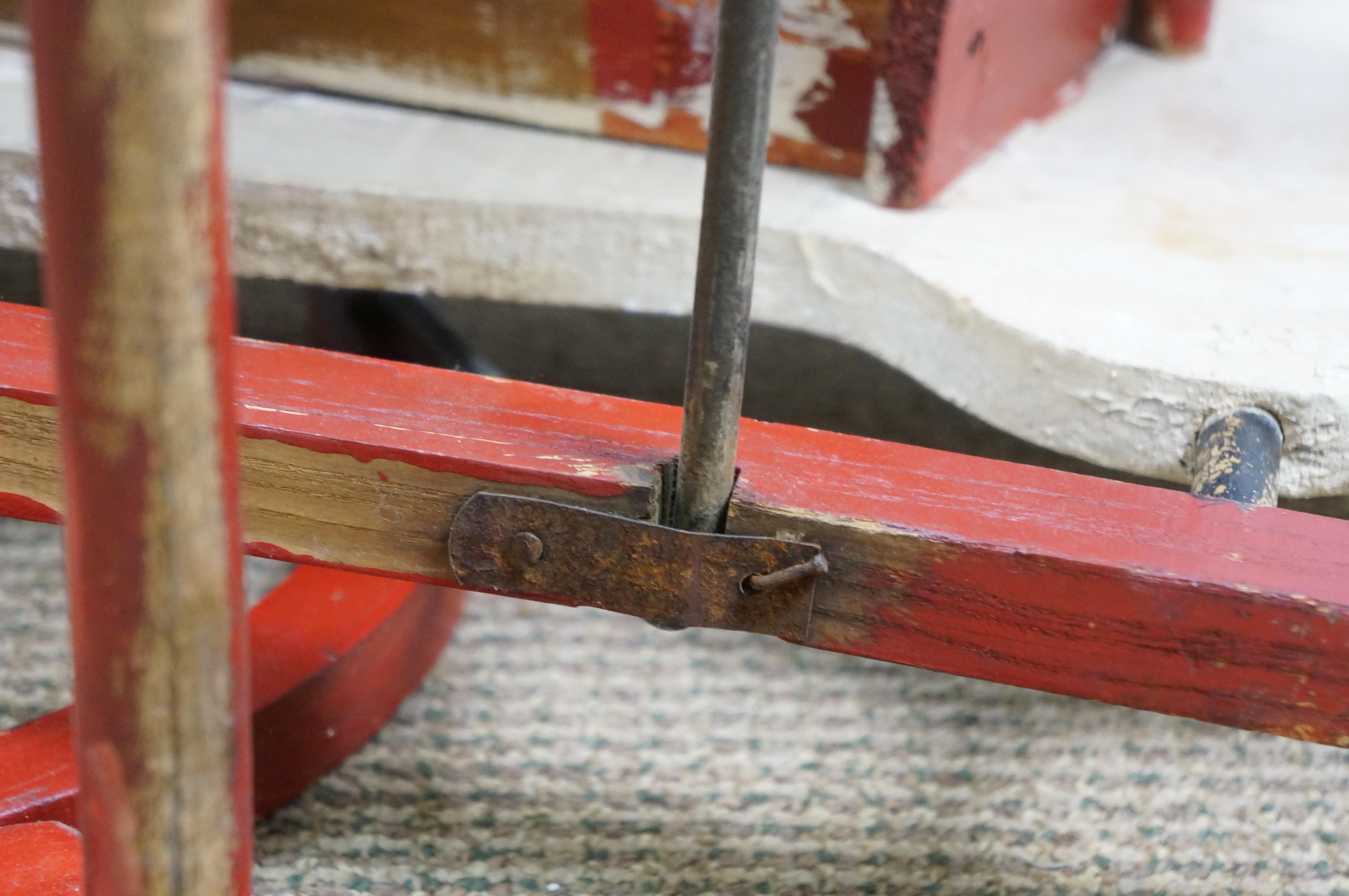 Cheval à bascule double en bois vintage pour enfants 39