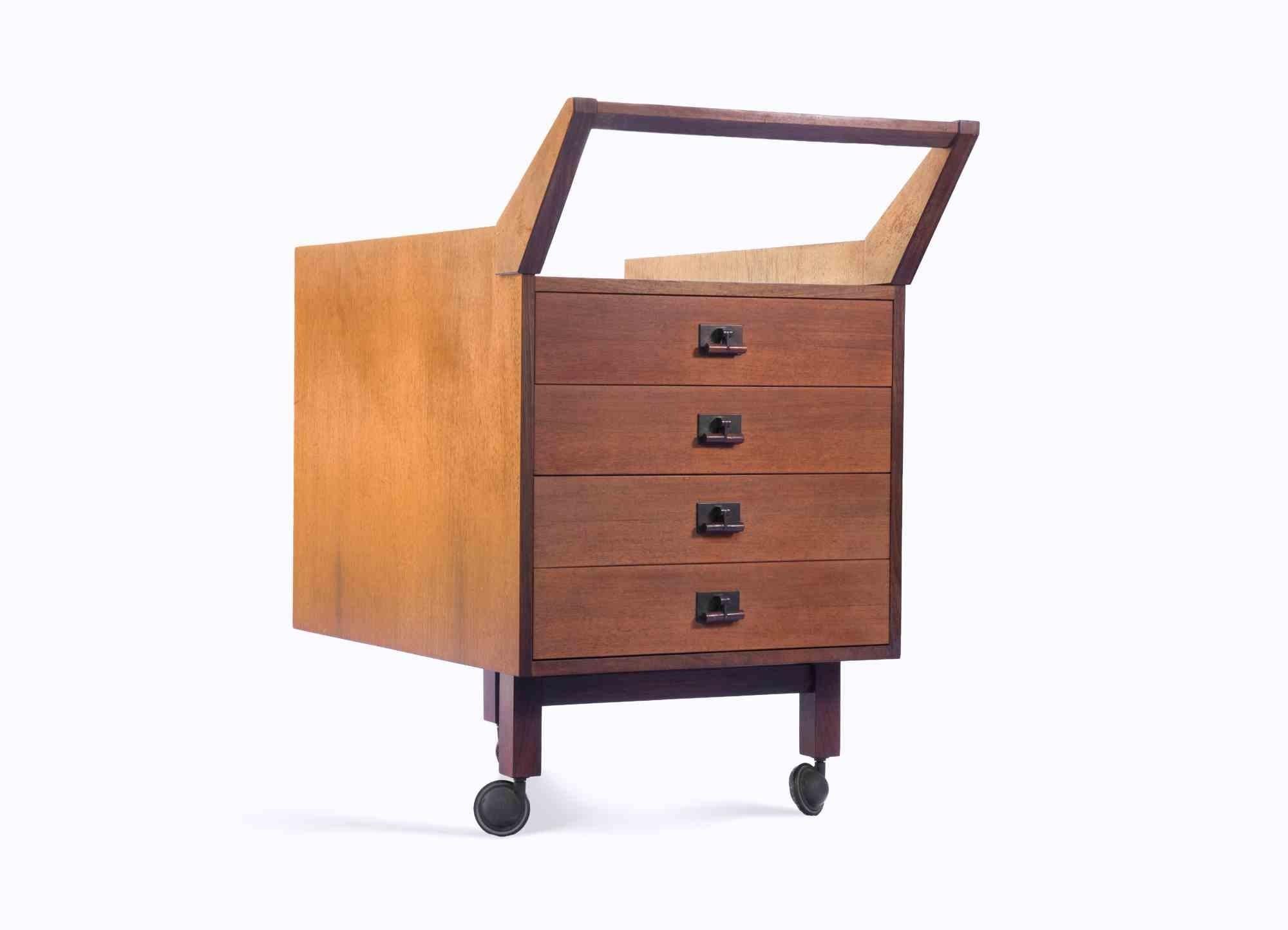 Cajón de madera vintage CM24 de Franco Albini, mediados del siglo XX Italiano en venta