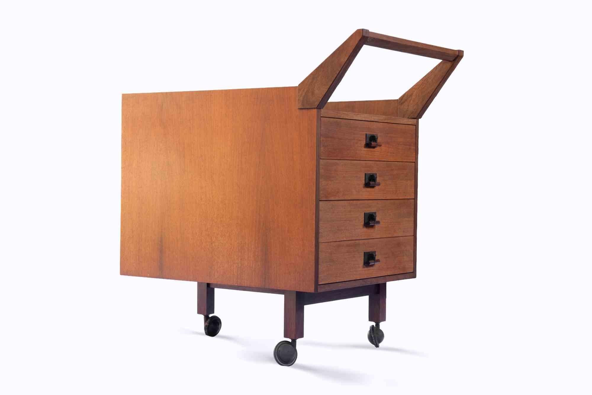 Cajón de madera vintage CM24 de Franco Albini, mediados del siglo XX en Bueno estado para la venta en Roma, IT