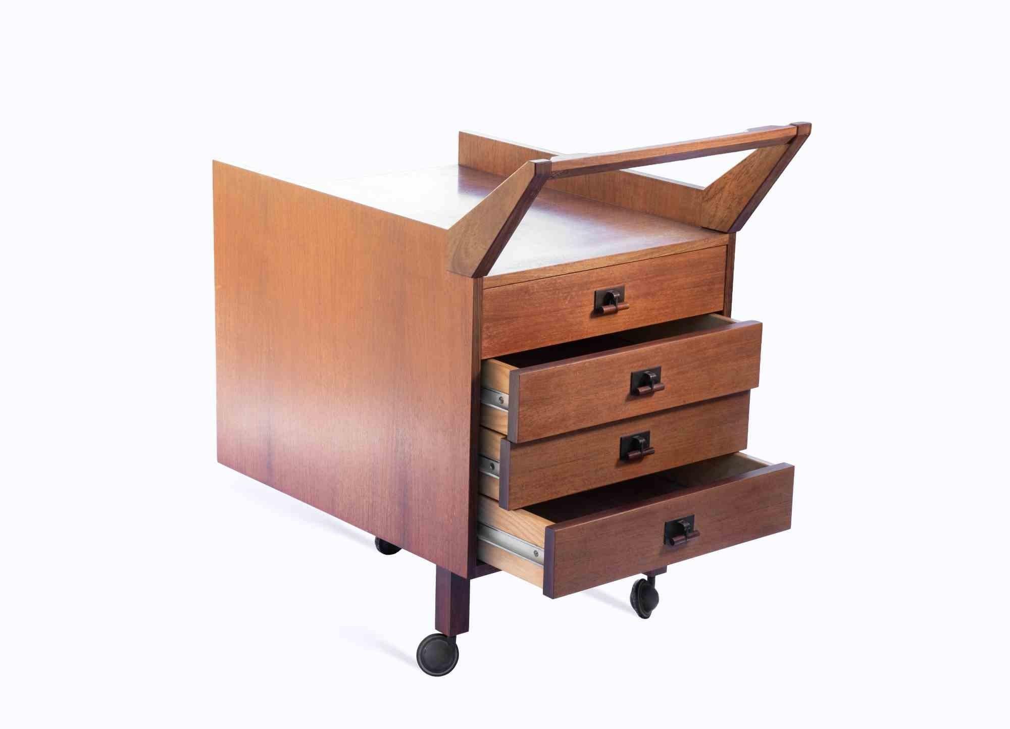 Cajón de madera vintage CM24 de Franco Albini, mediados del siglo XX en venta 3