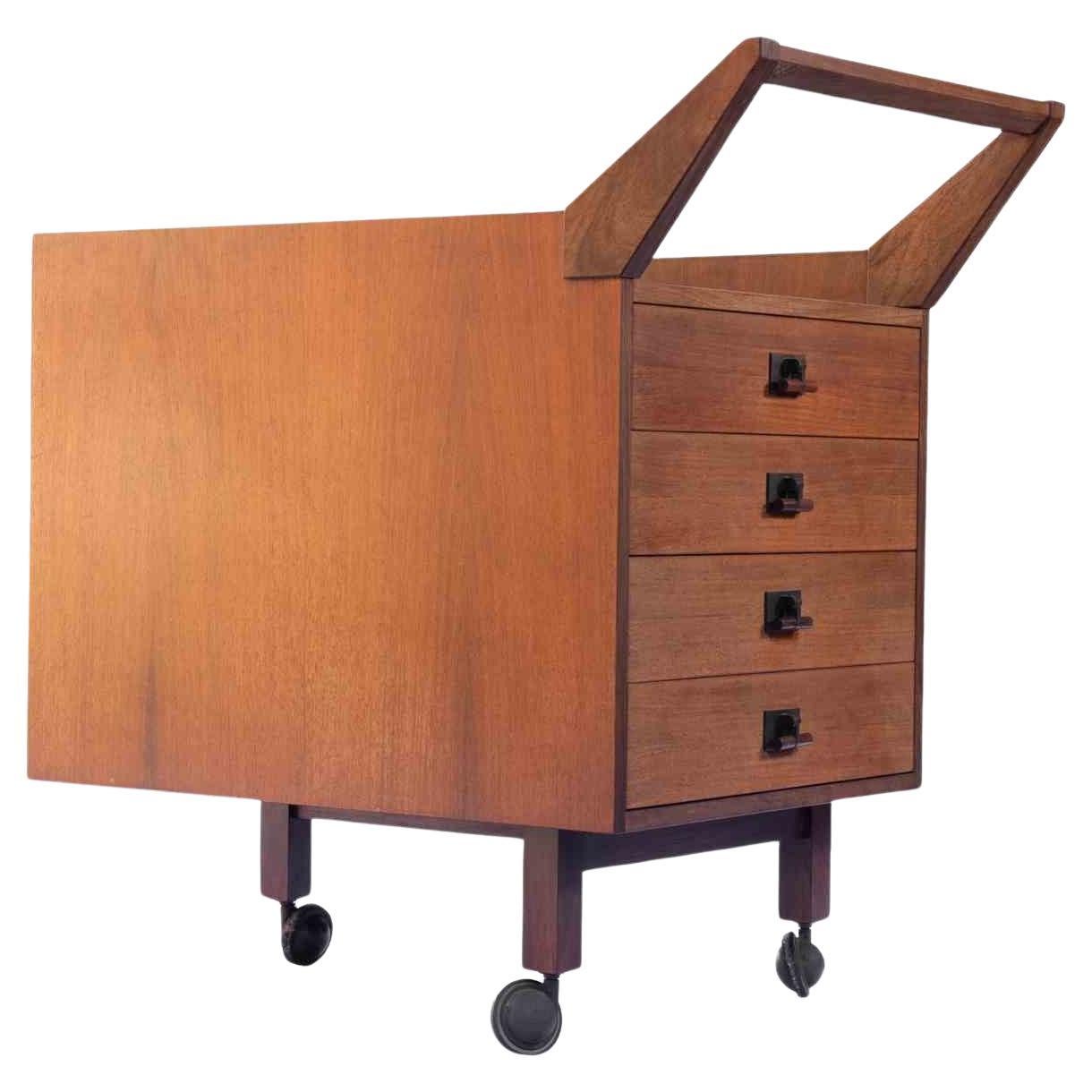 Cajón de madera vintage CM24 de Franco Albini, mediados del siglo XX en venta