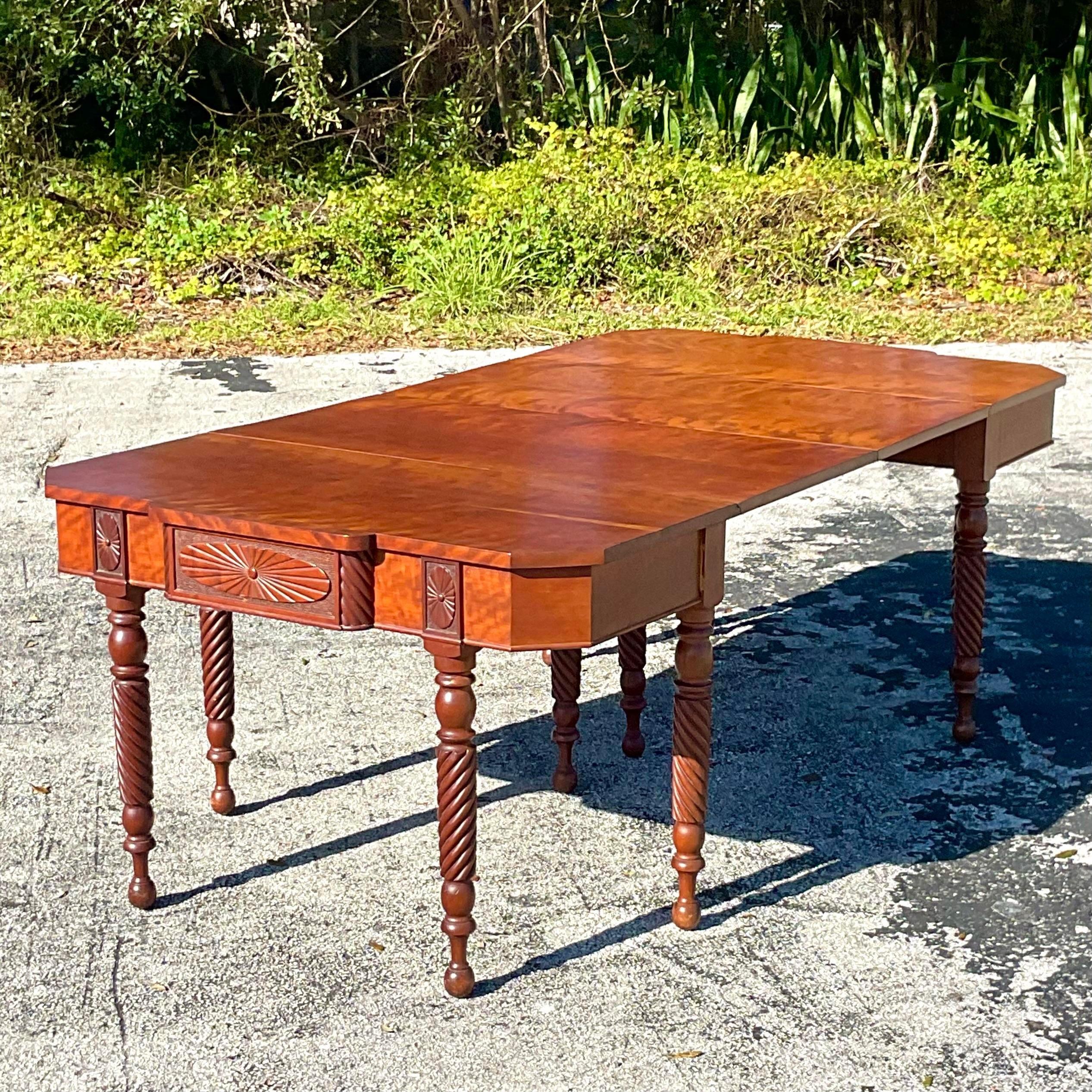 Vintage Wooden Drop Leaf Console Tables - a Pair For Sale 1
