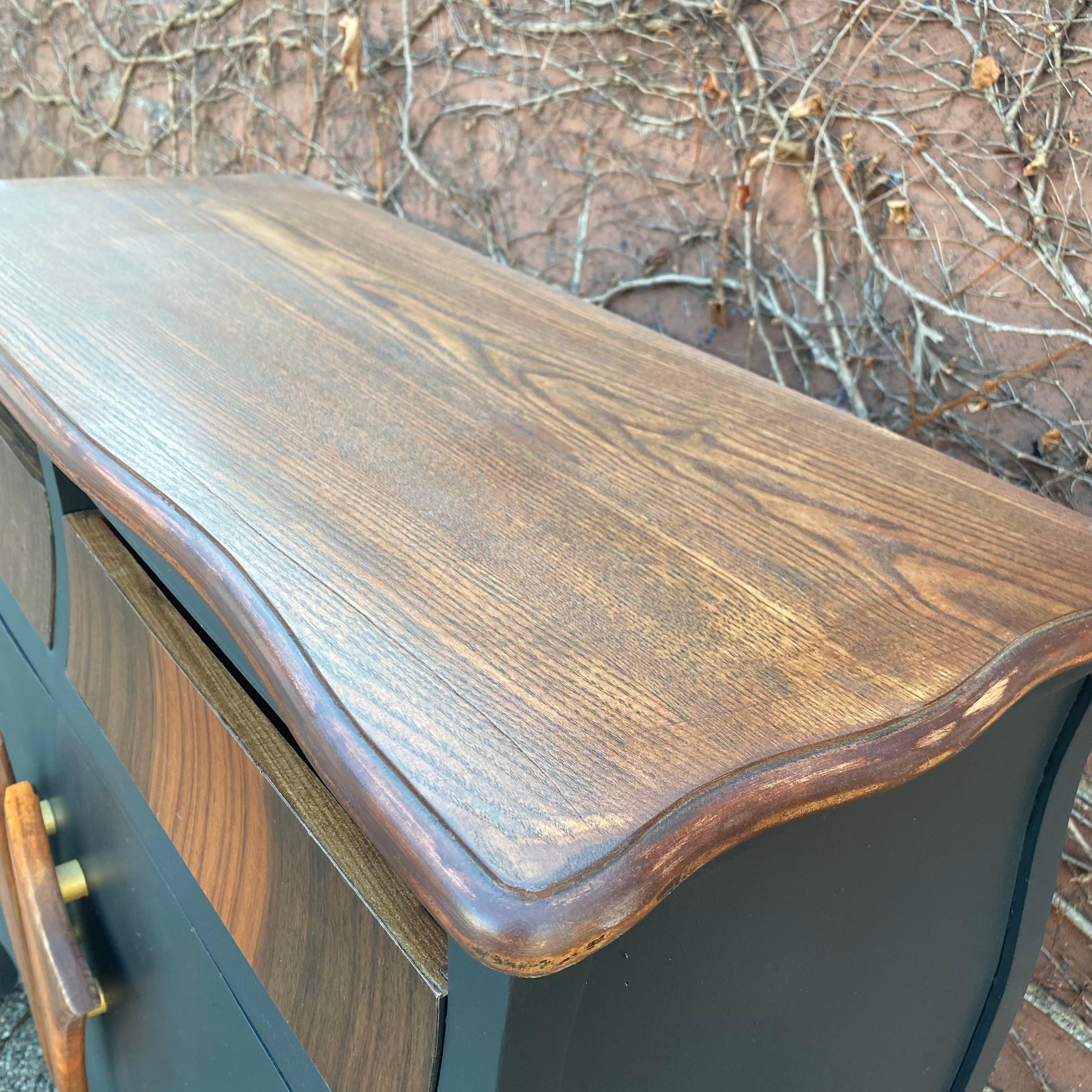 Vintage Wooden Dry Bar in Black and Natural For Sale at 1stDibs