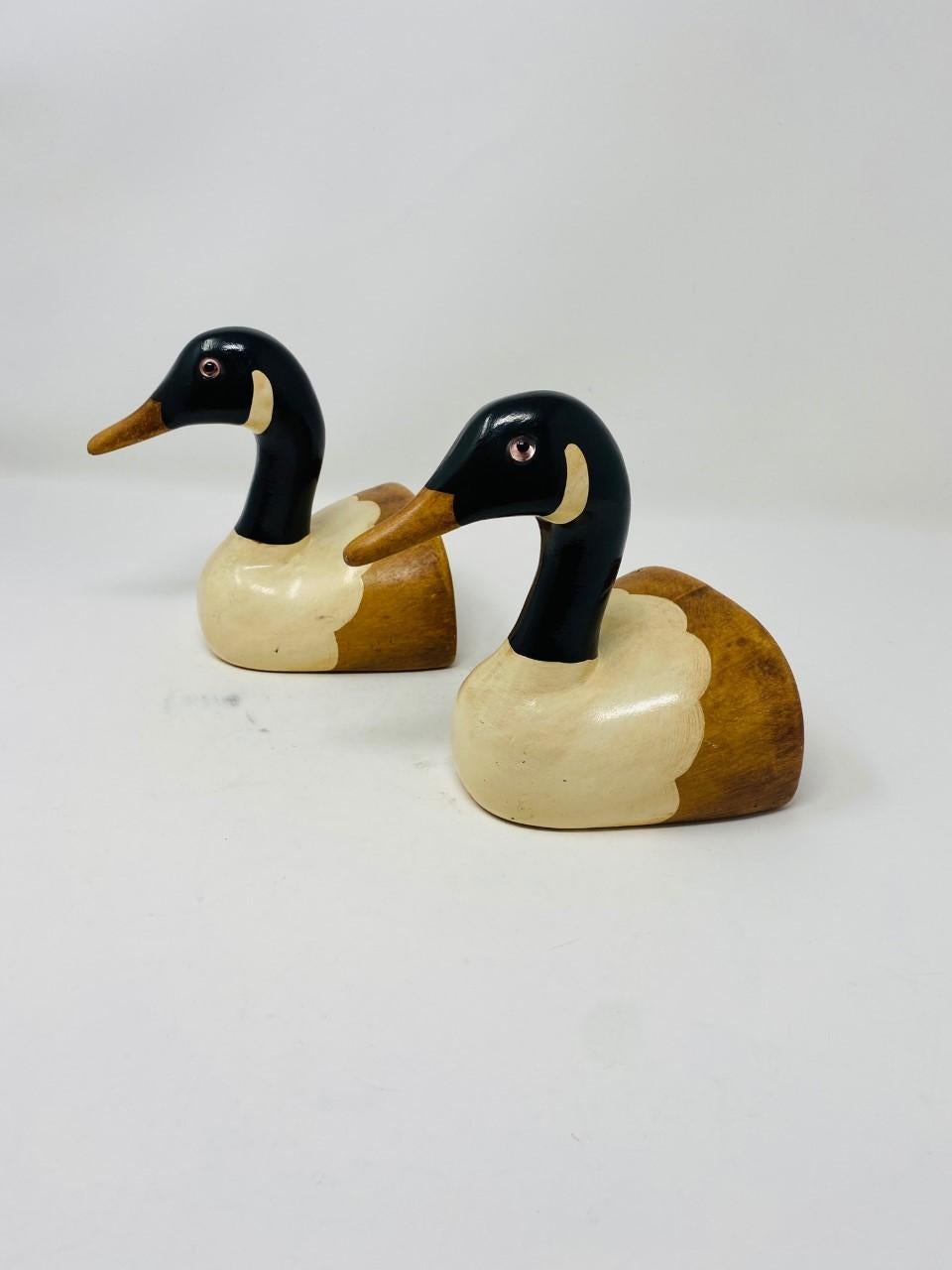 Vintage Wooden Duck Bookends by N.S. Gustin Co 4