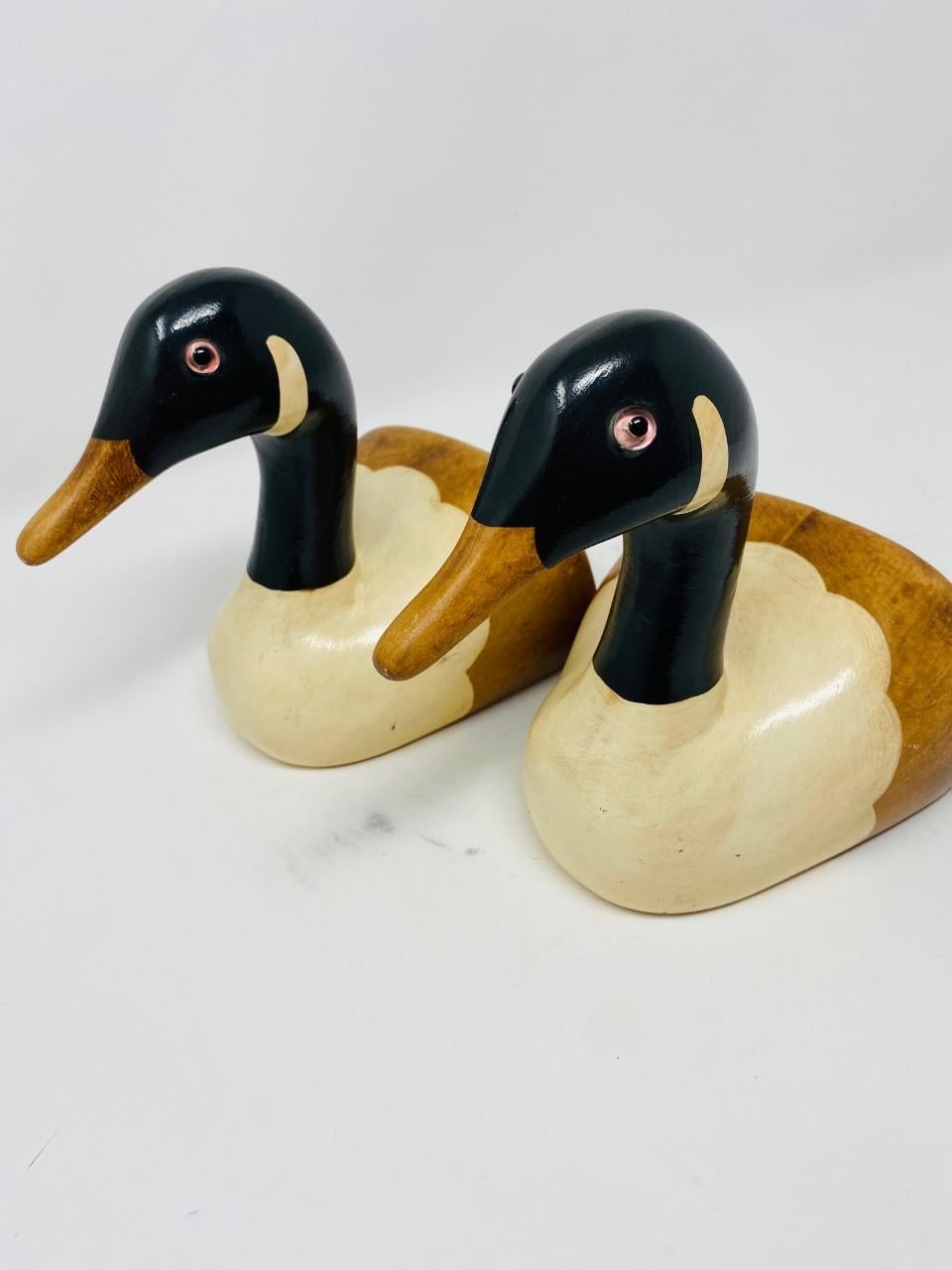 Vintage Wooden Duck Bookends by N.S. Gustin Co 5