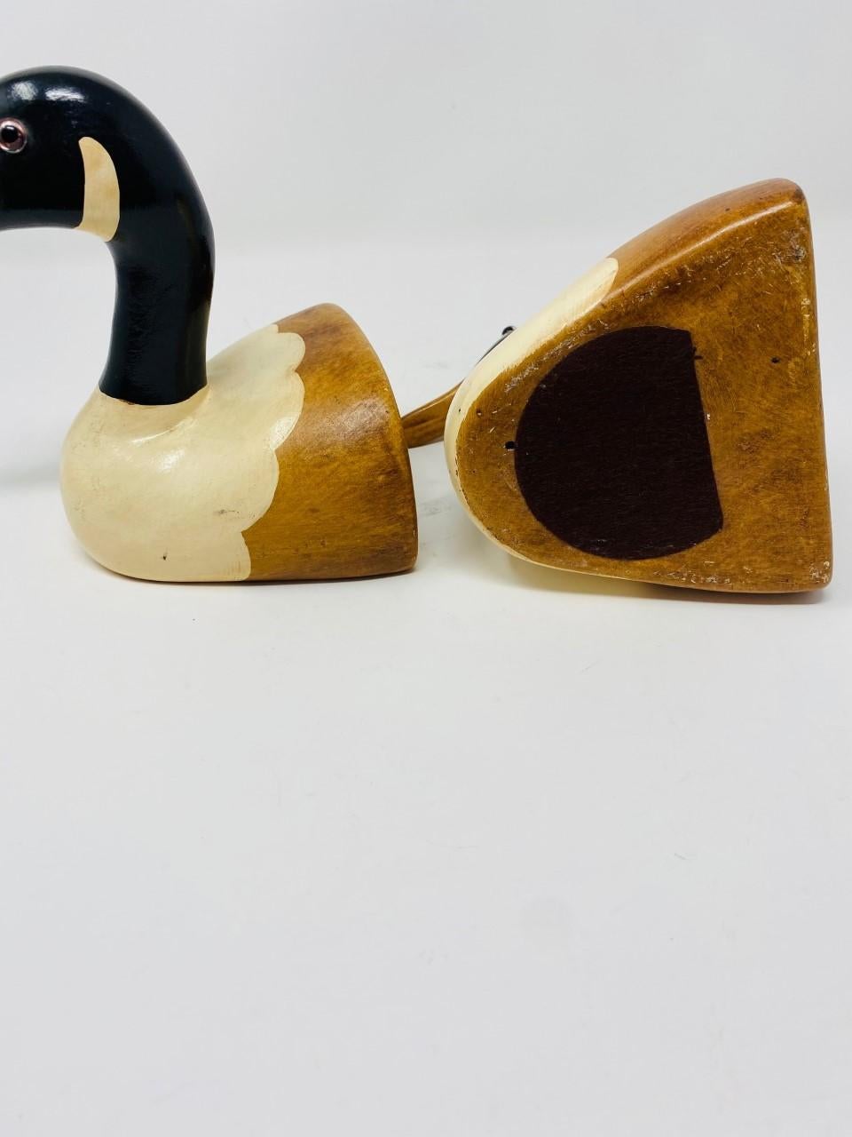 Vintage Wooden Duck Bookends by N.S. Gustin Co 6