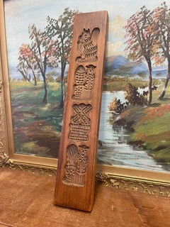 Vintage Wooden Dutch Folk Style Cookie Mold Decorative Primitive Decor.