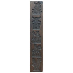 Vintage Wooden Dutch Folk Style Cookie Mold Decorative Primitive Decor.