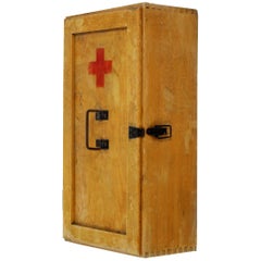 Vintage Wooden First Aid Cabinet, 1950s