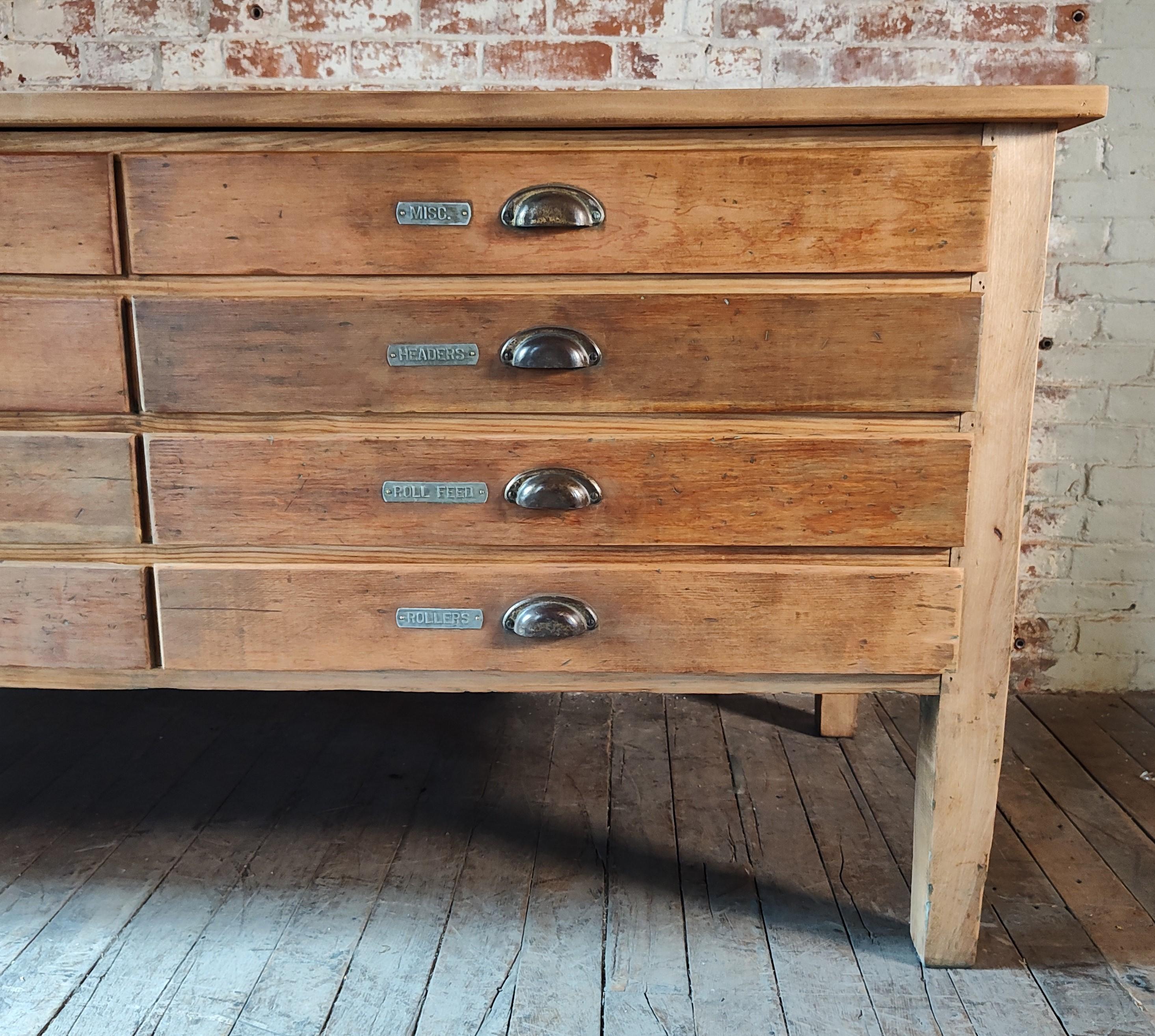 Vintage Wooden Flat File Cabinet 5