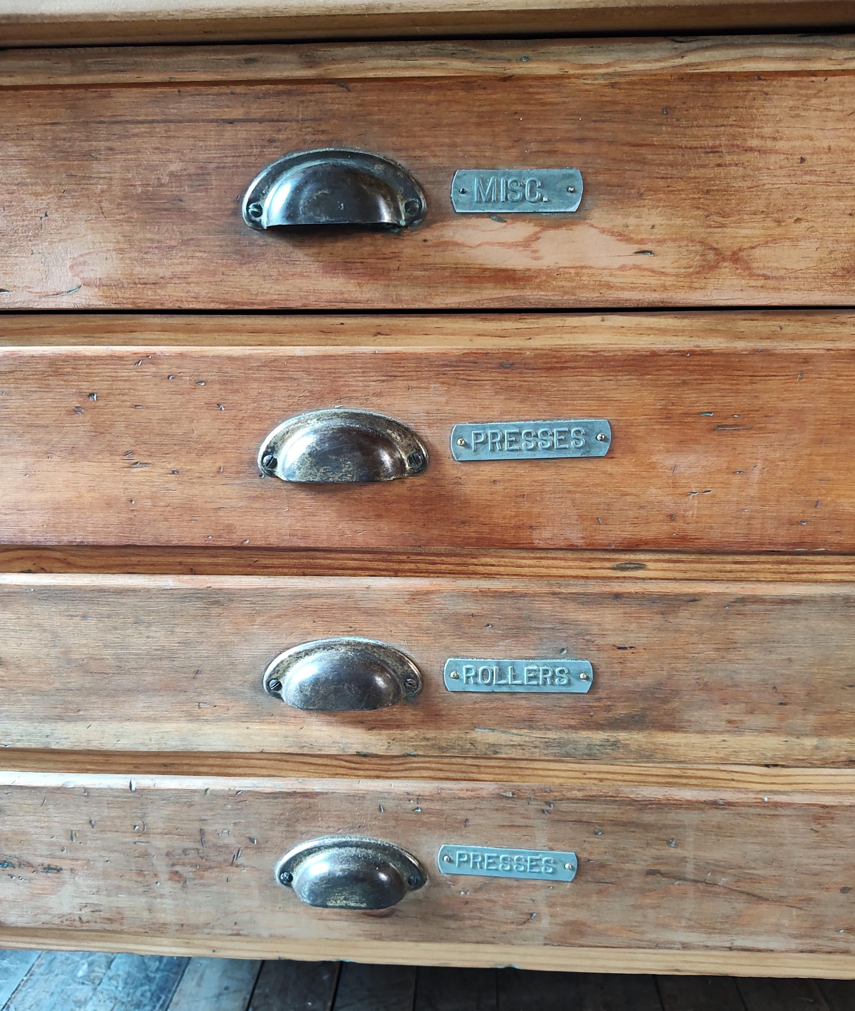 Vintage Wooden Flat File Cabinet 6