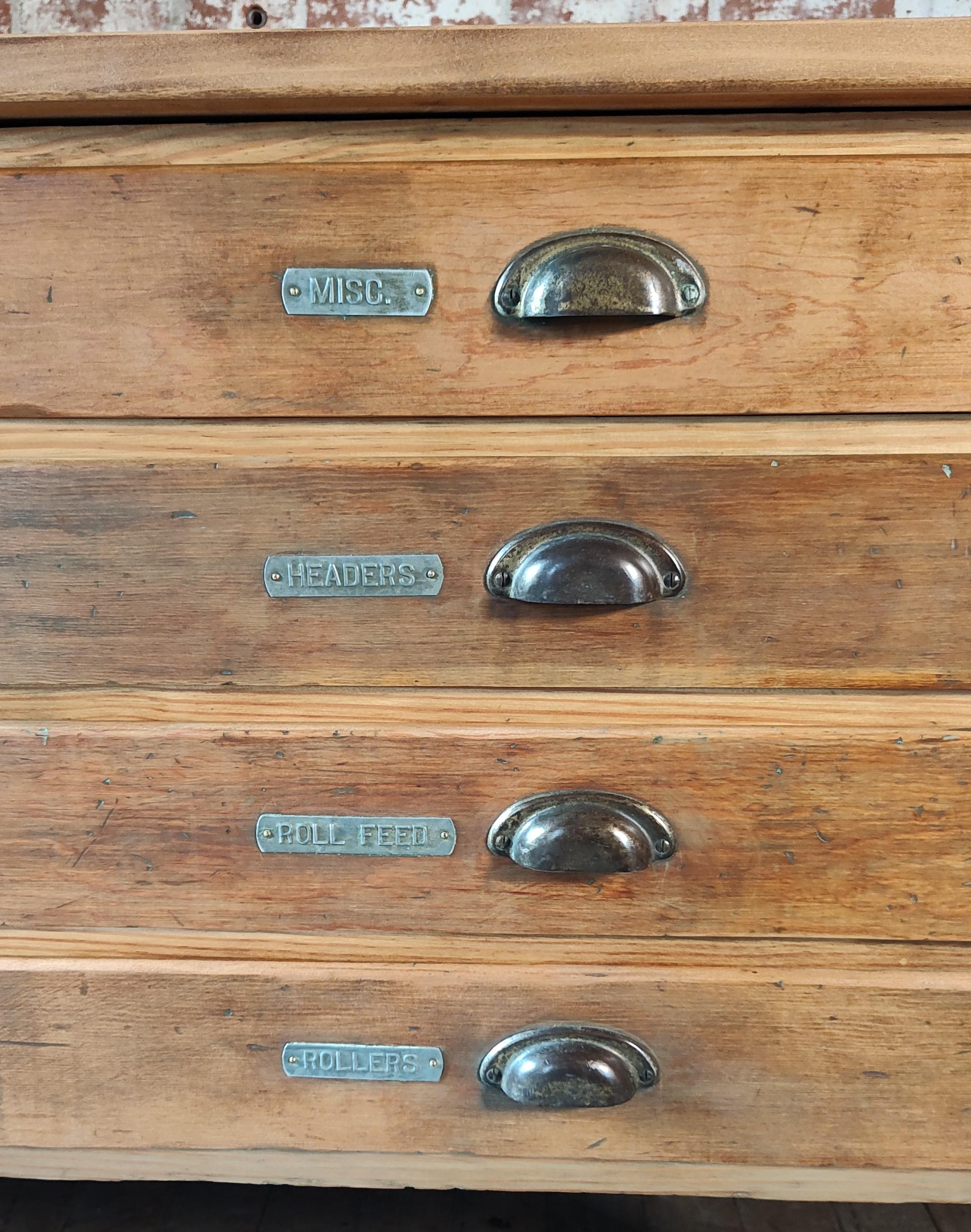 Vintage Wooden Flat File Cabinet 7