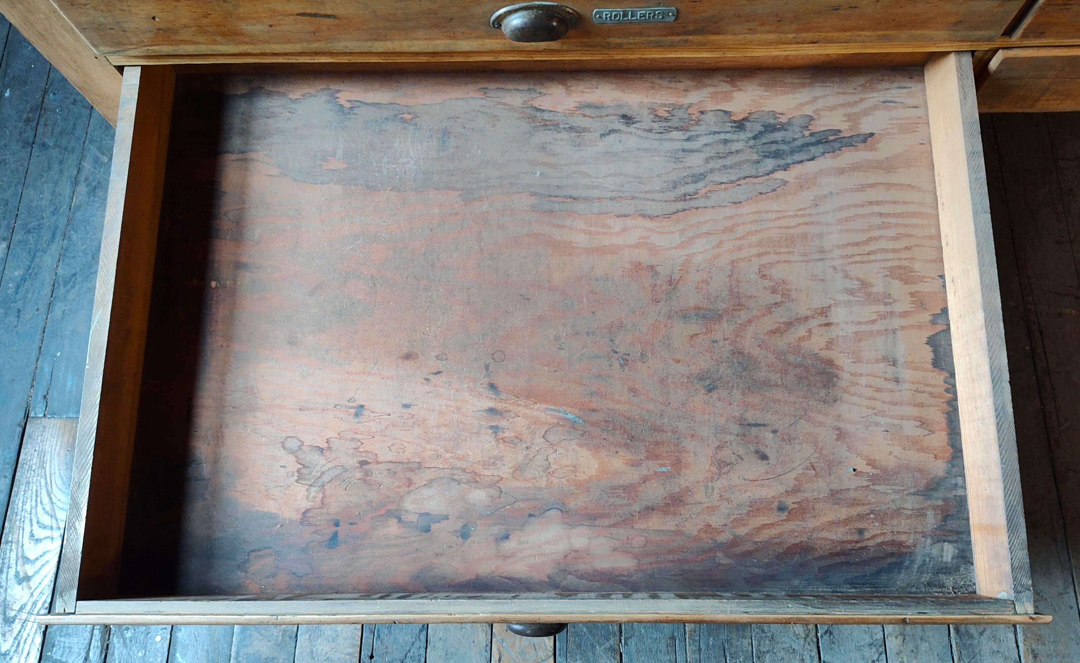 Vintage Wooden Flat File Cabinet 8