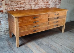 Vintage Wooden Flat File Cabinet