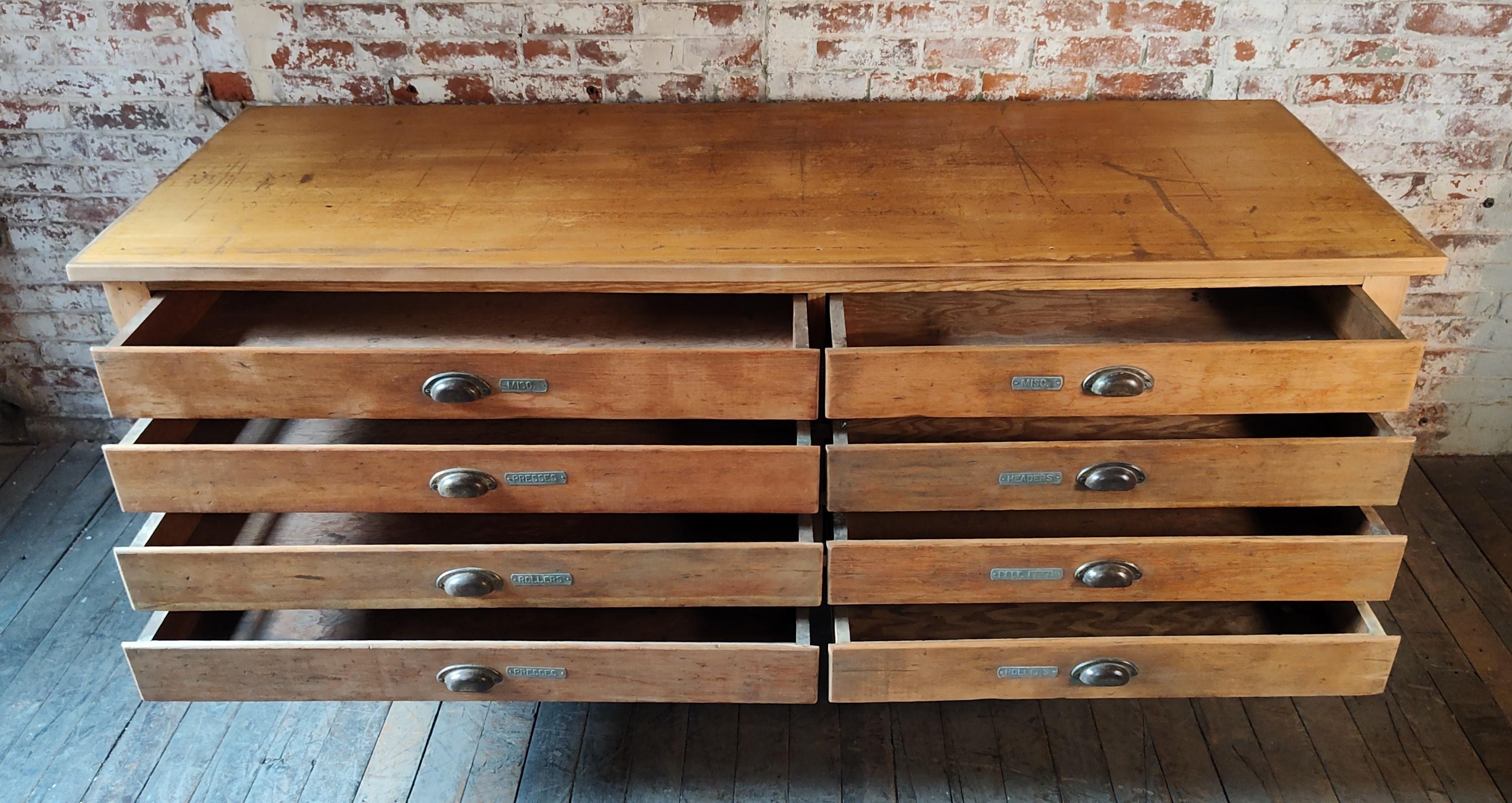 Vintage Wooden Flat File Cabinet 3