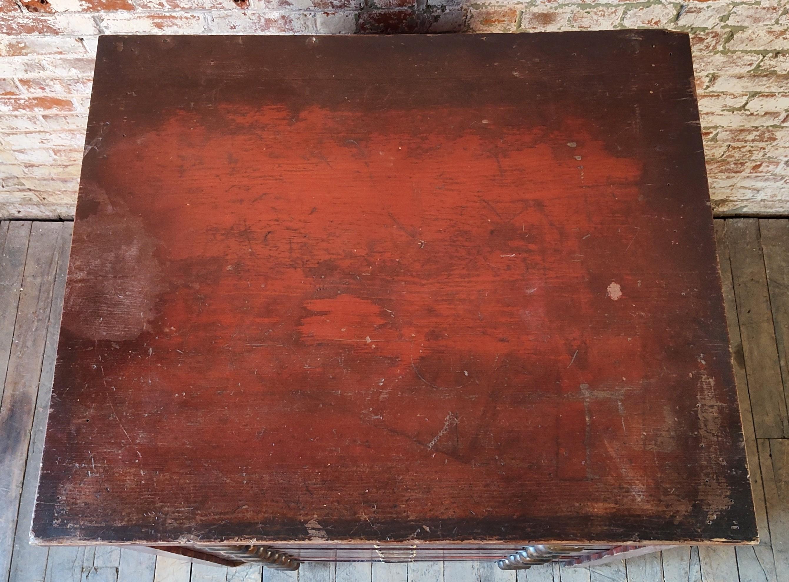 Vintage Wooden Flat File with 10 Drawers For Sale 4