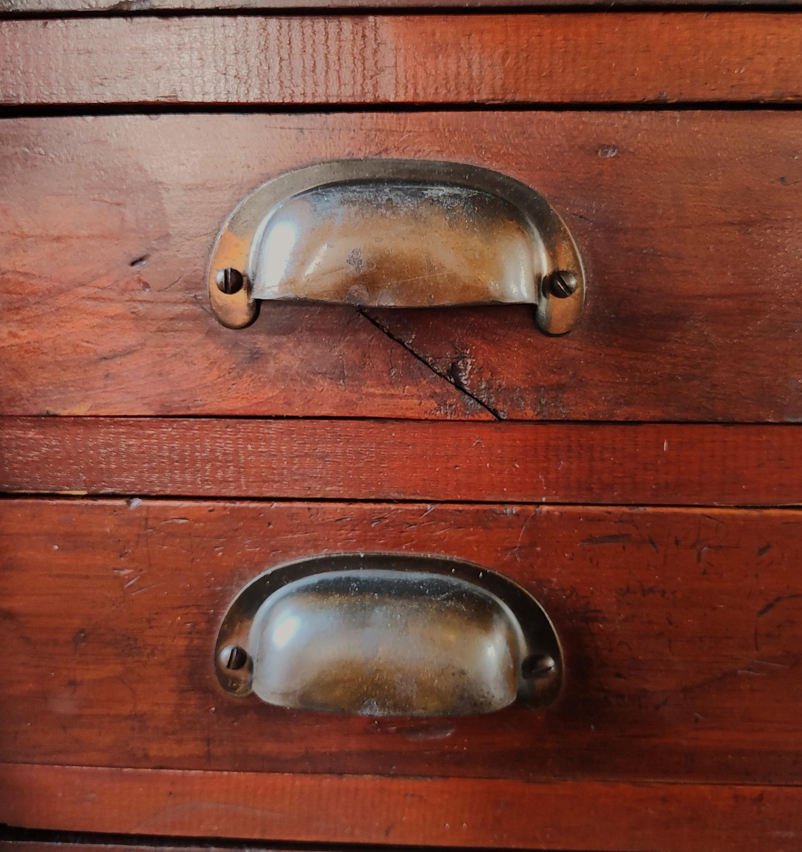 20th Century Vintage Wooden Flat File with 10 Drawers For Sale