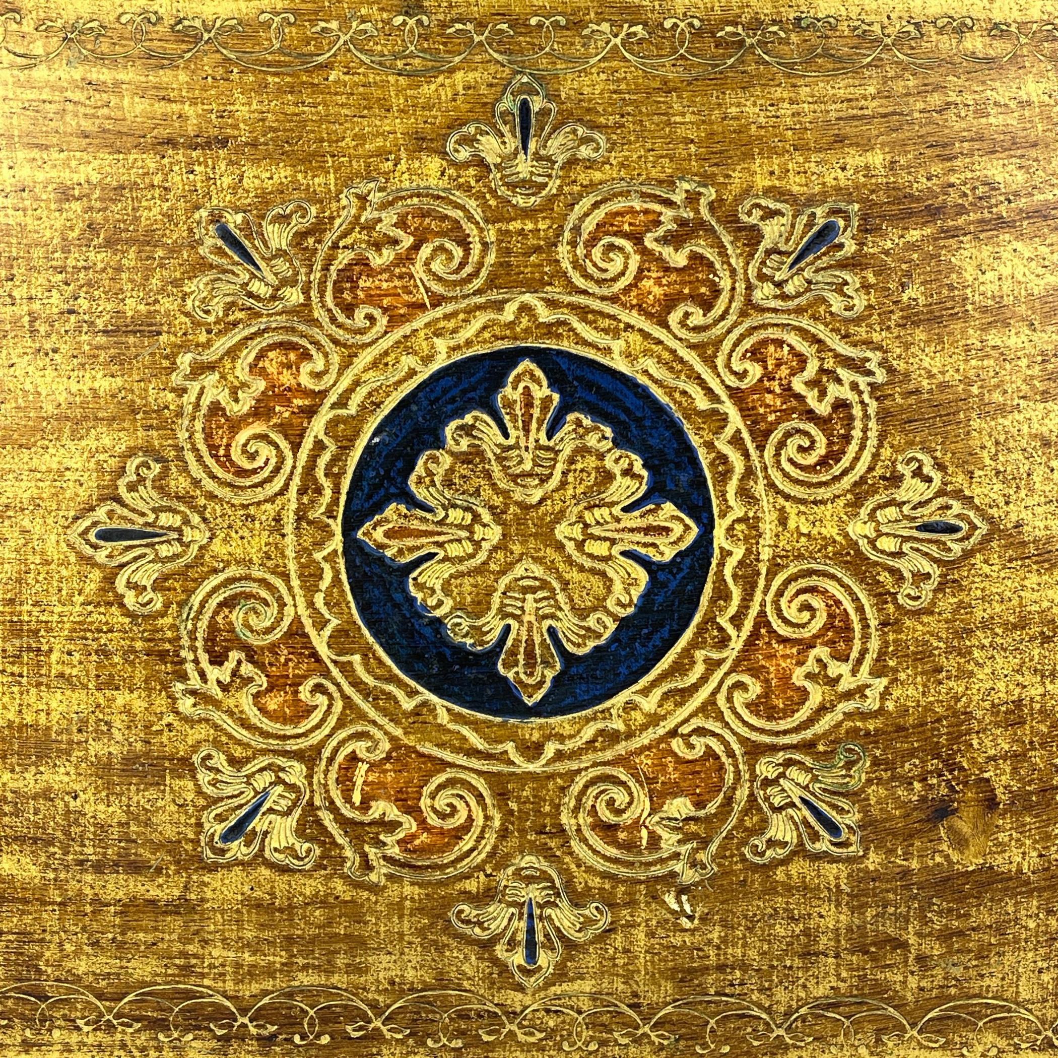 Italian Vintage Wooden Florentine Gilt Tray, Italy 1960s