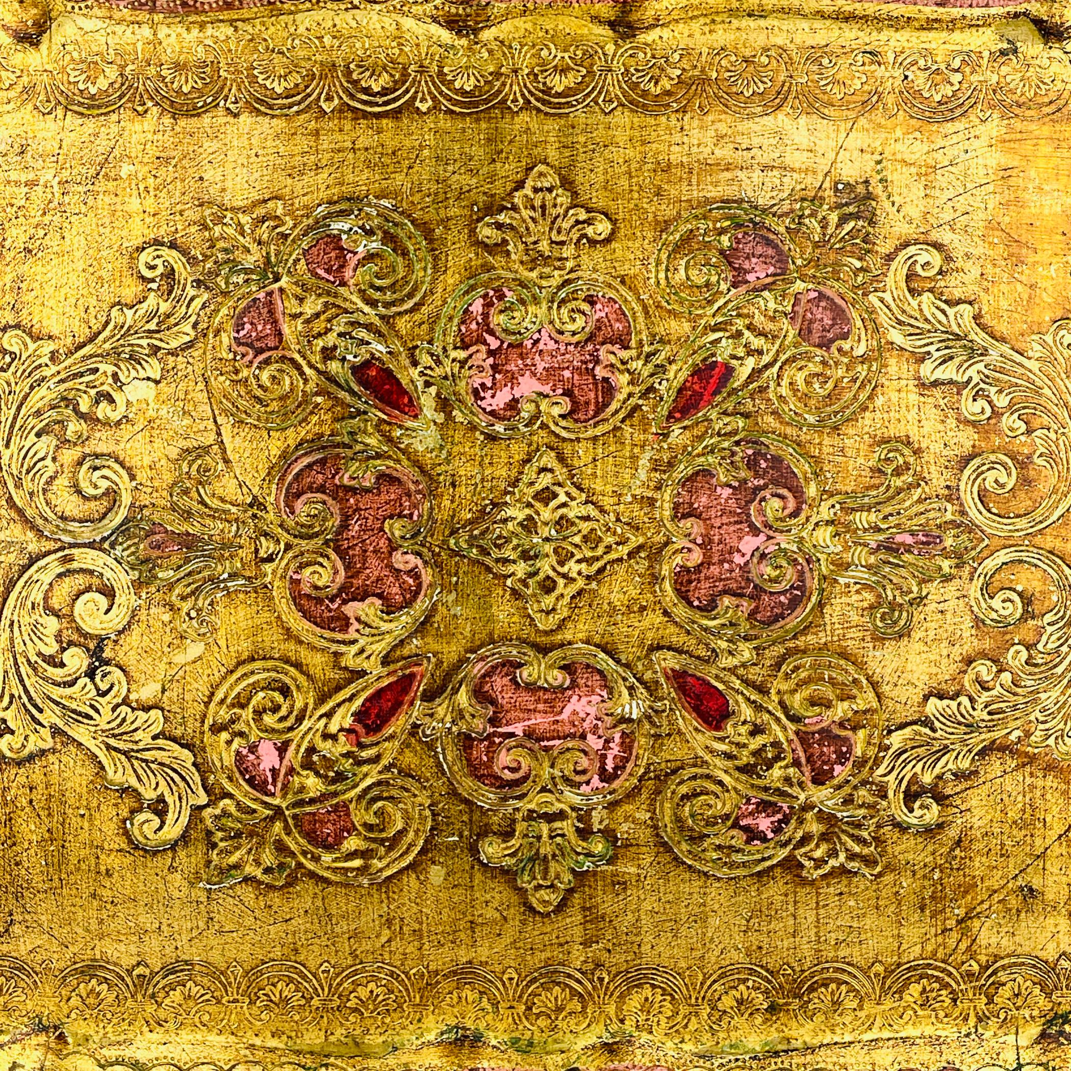 Vintage Wooden Florentine Gilt Tray, Italy 1960s 1