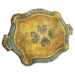 Vintage Wooden Florentine Gilt Tray, Italy 1960s
