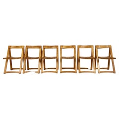 Fauteuils pliants en bois vintage, années 1960