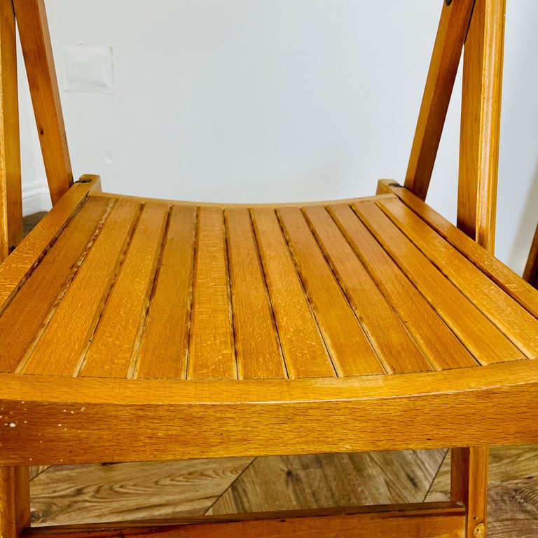 Vintage Wooden Folding Chairs by Centa, Set of 4, 1960s For Sale at 1stDibs