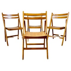 Vintage Wooden Folding Chairs by Centa, Set of 4, 1960s