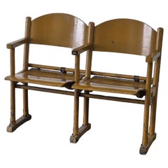 Vintage wooden folding cinema chairs