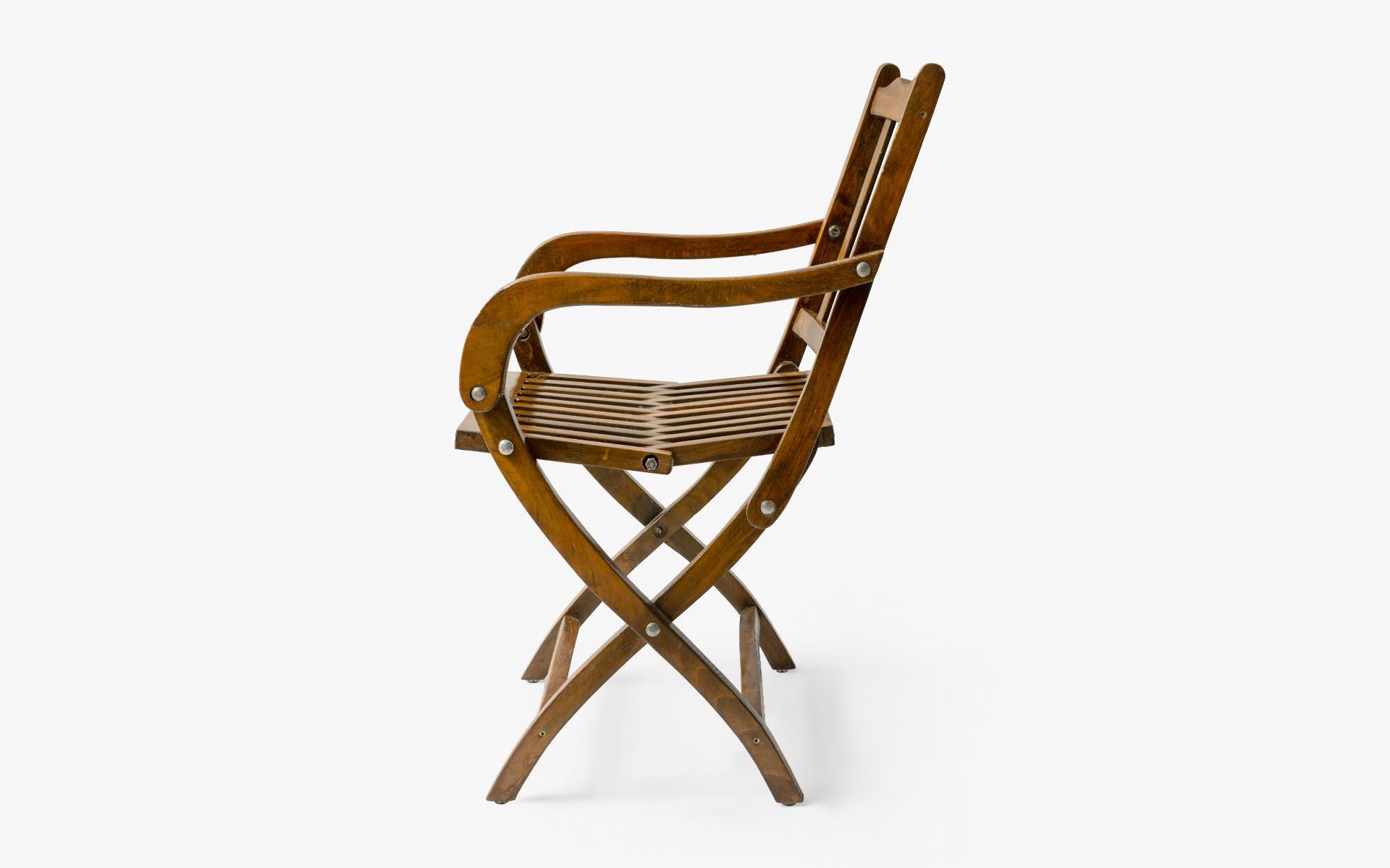 This folding wooden garden chair, found in the 