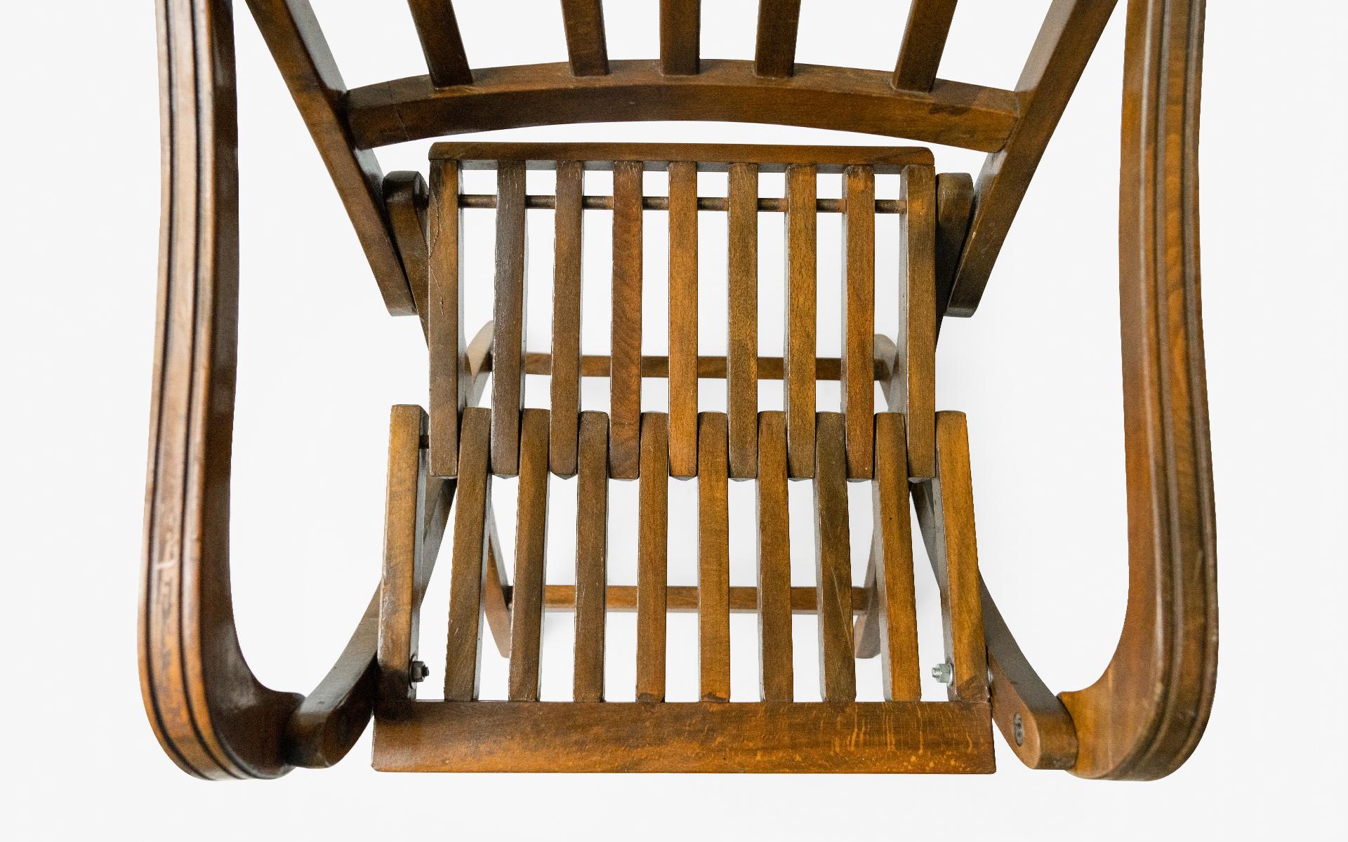 Turkish  Vintage Wooden Folding Garden Chair For Sale