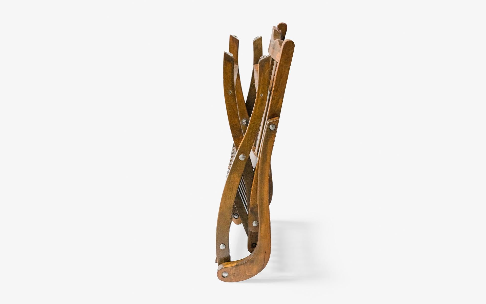 Woodwork  Vintage Wooden Folding Garden Chair For Sale