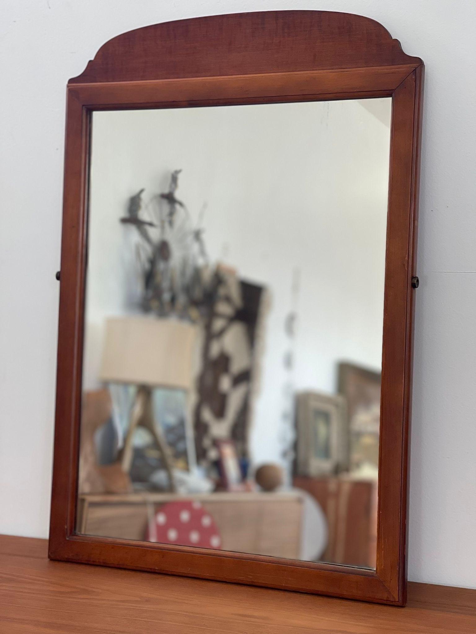 Mid-Century Modern Vintage Wooden Framed Mirror For Sale