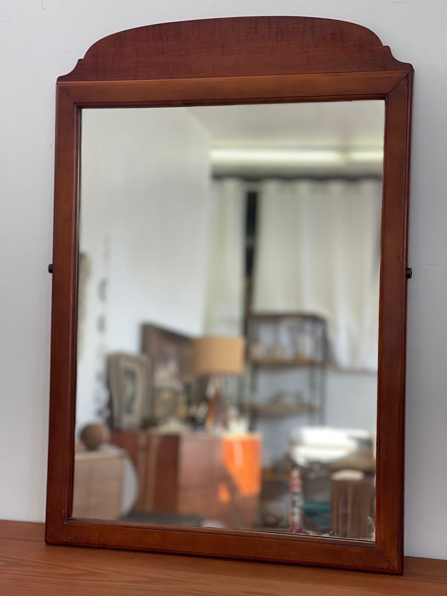 Mid-Century Modern Vintage Wooden Framed Mirror For Sale