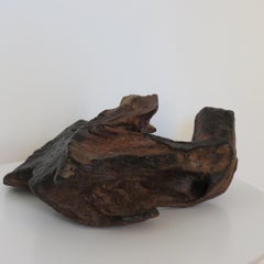 Vintage Wooden Freeform Charred Wooden Sculpture