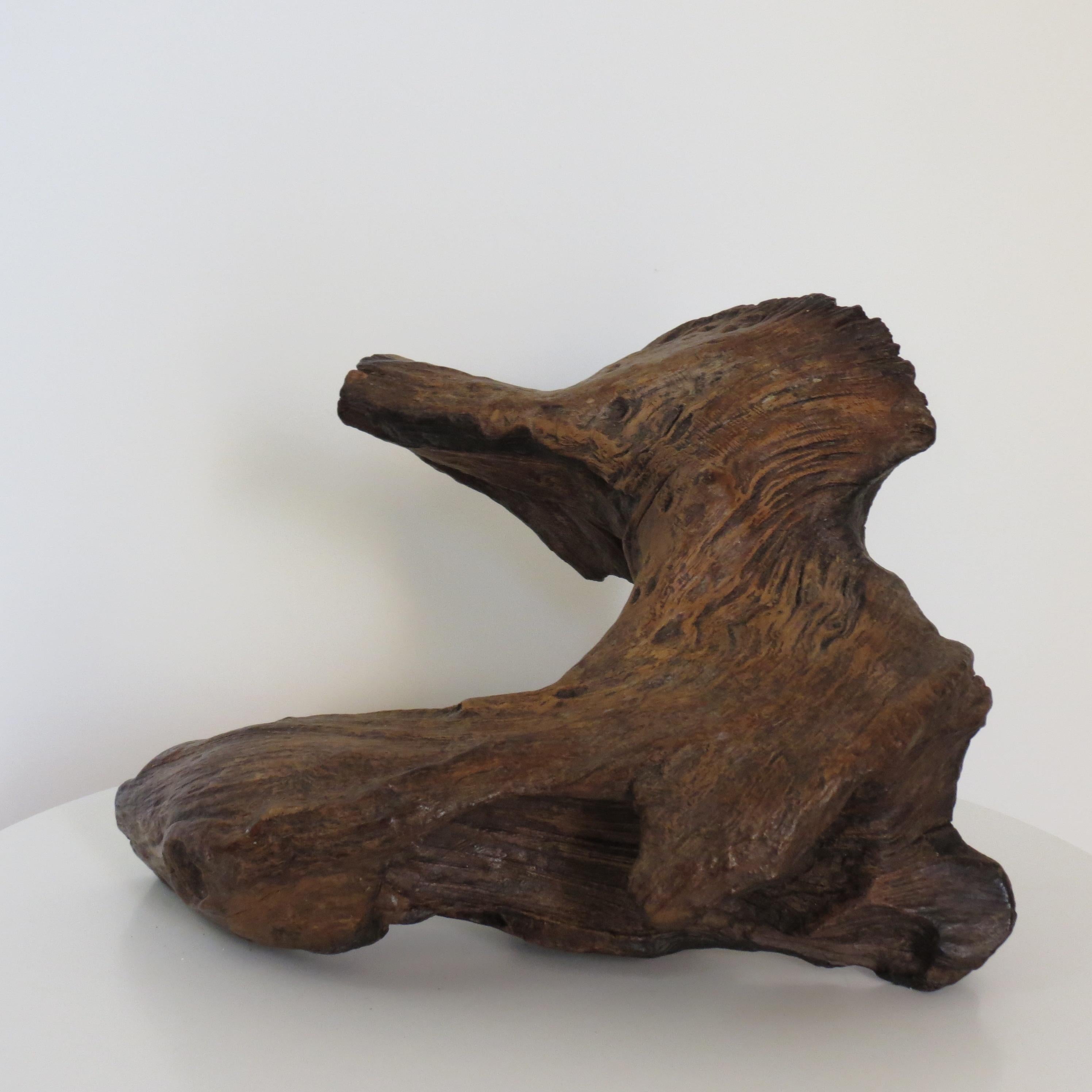 Vintage Wooden Freeform Charred Wooden Sculpture For Sale 1