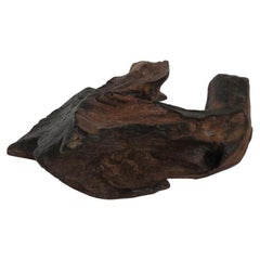 Vintage Wooden Freeform Charred Wooden Sculpture