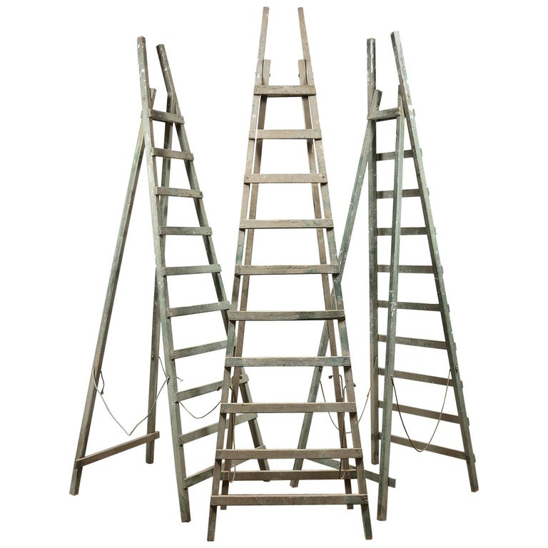 Vintage Wooden Fruit Picking Ladders, 20th Century For Sale at 1stDibs