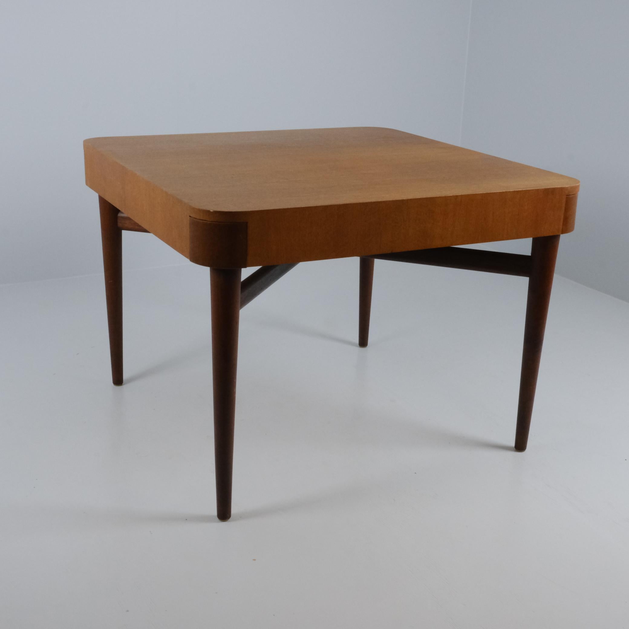 Mid-Century Modern Vintage Wooden Game / Card Table, Attr. to Carin Bryggman, Finland 1950s For Sale