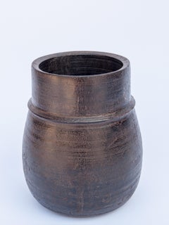 Vintage Wooden Grain Measure Pot from the Mountains of Nepal, Mid-20th Century