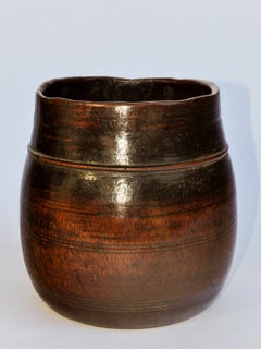 Vintage Wooden Grain Measure Pot from the Mountains of Nepal, Mid-20th Century