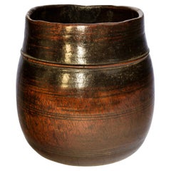 Vintage Wooden Grain Measure Pot from the Mountains of Nepal, Mid-20th Century