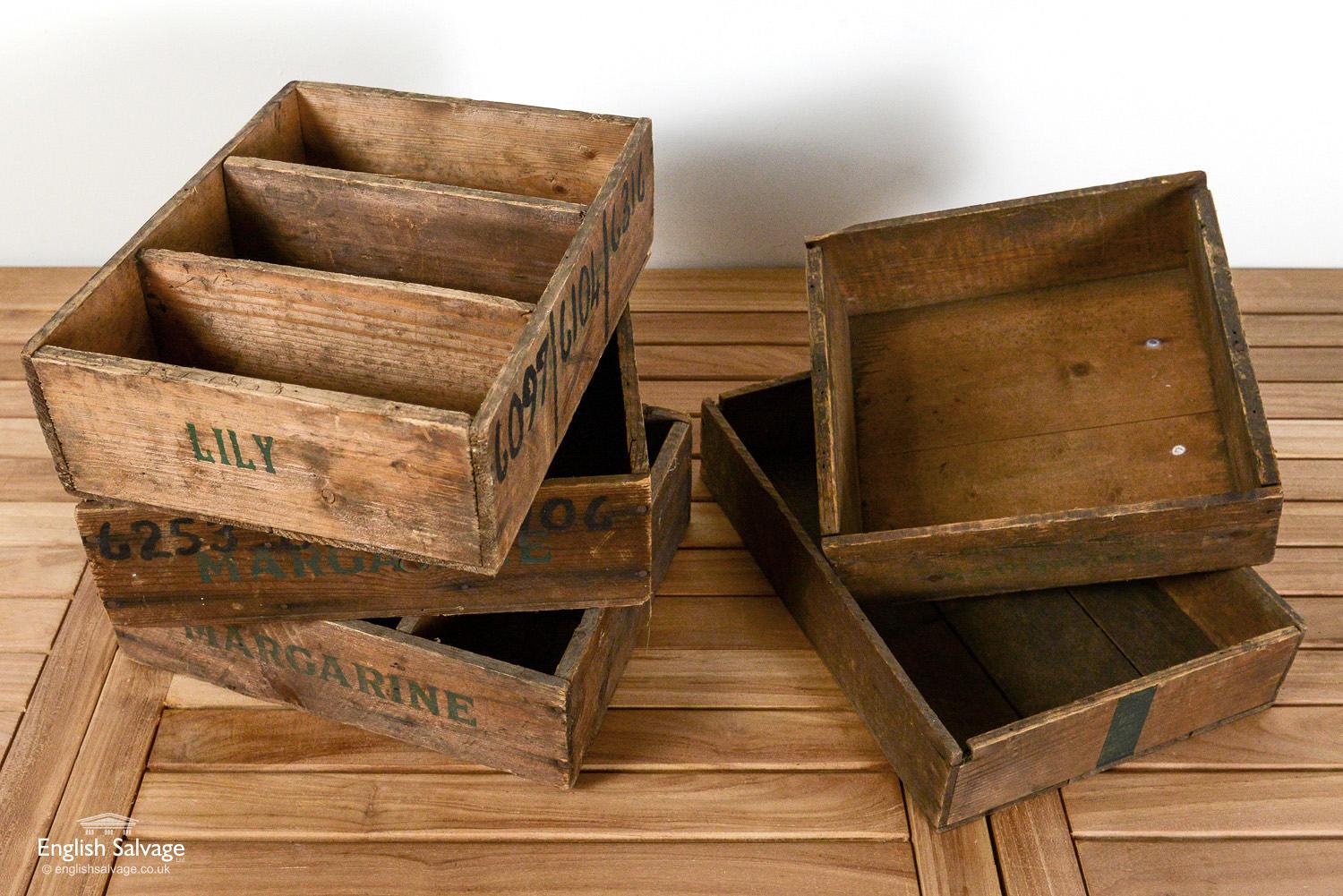 vintage wooden storage crates