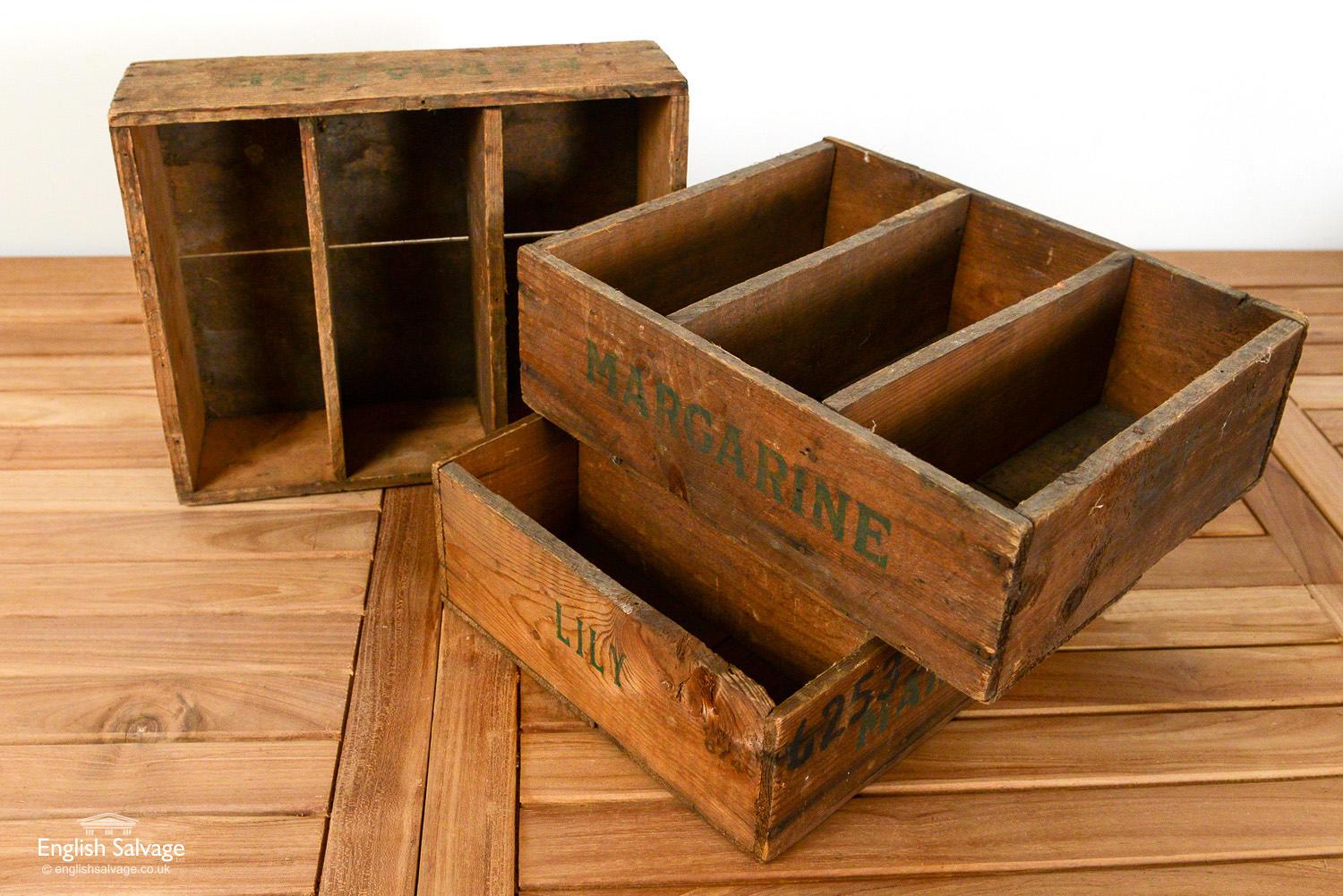 European Vintage Wooden Grocery Storage Crates, 20th Century For Sale